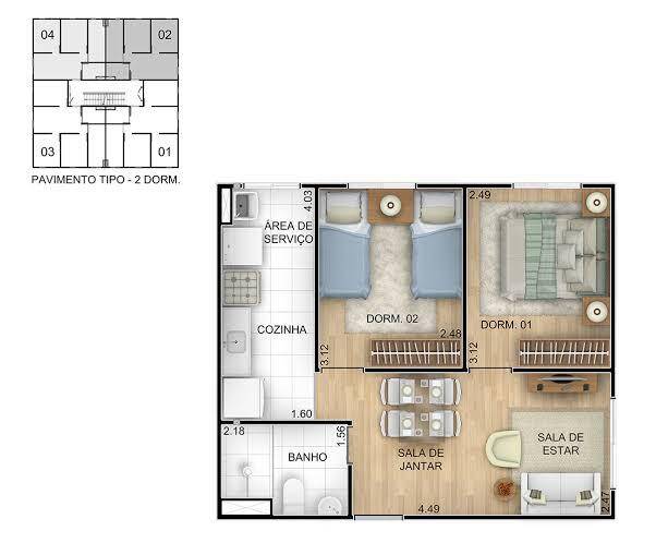 Apartamento à venda com 2 quartos, 40m² - Foto 16